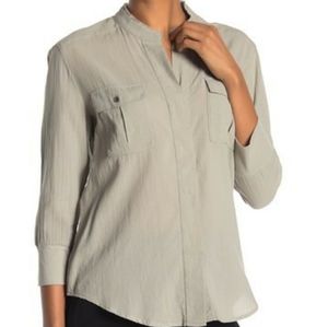 JAMES PERSE Frayed Collar Long Sleeve Shirt